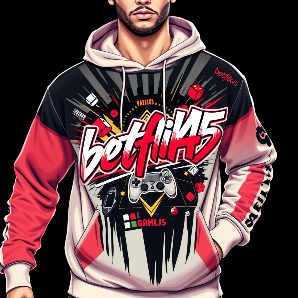 Mens Premium Pullover Hoodie with Gaming Graphic Art