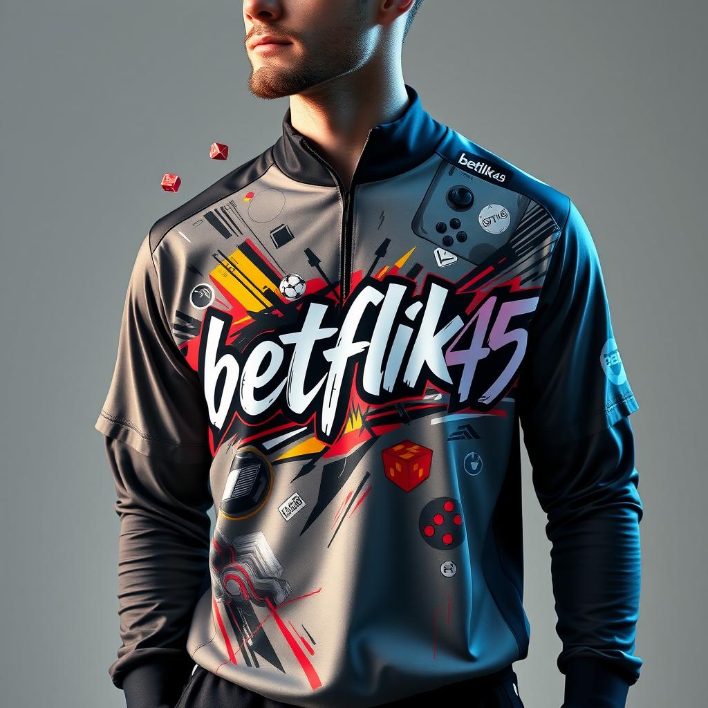 Men's Premium Training Shirt with Gaming-Inspired Design 'betflik45'